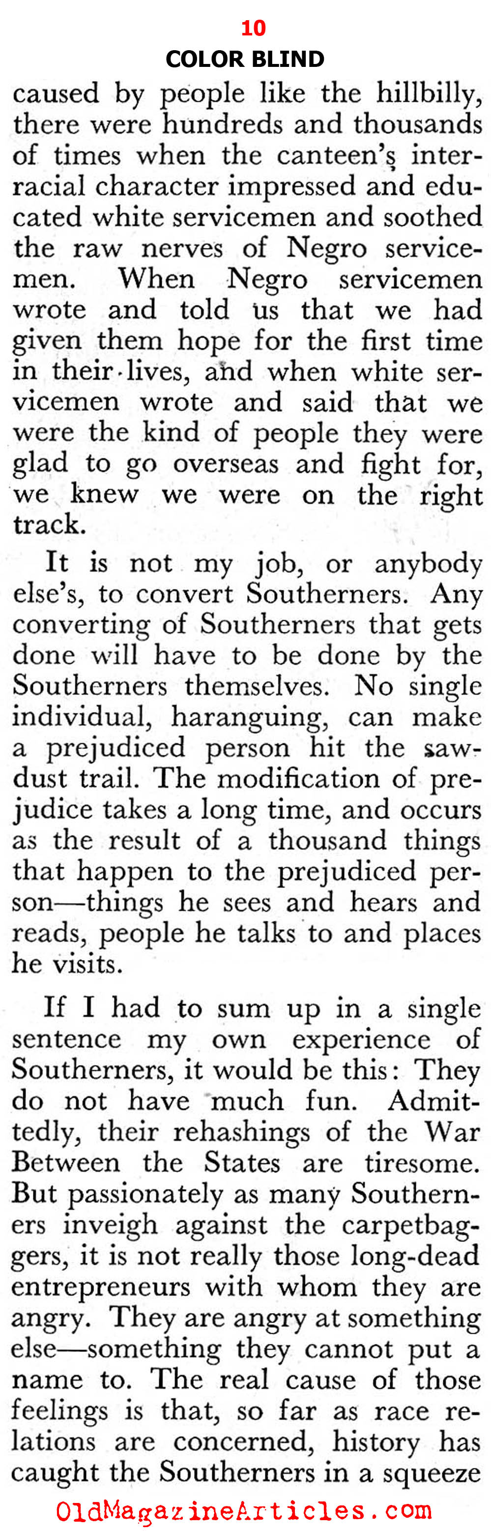 A White Woman Looks at the Negro and the Scourge of Racism  (Pageant Magazine, 1947)