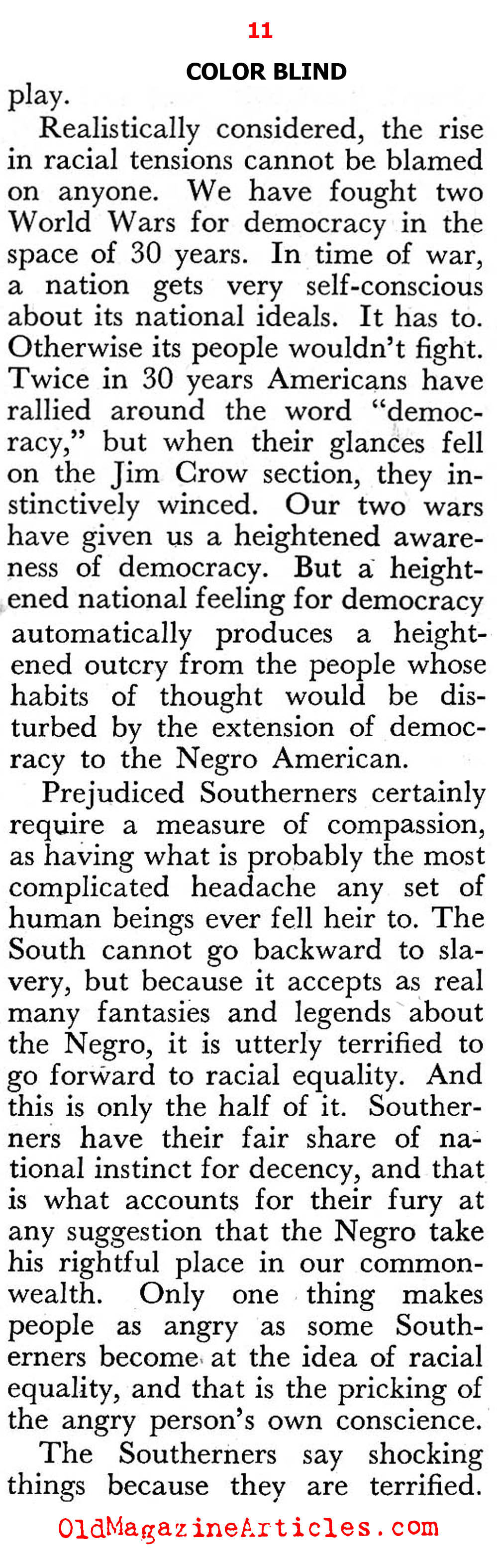 A White Woman Looks at the Negro and the Scourge of Racism  (Pageant Magazine, 1947)