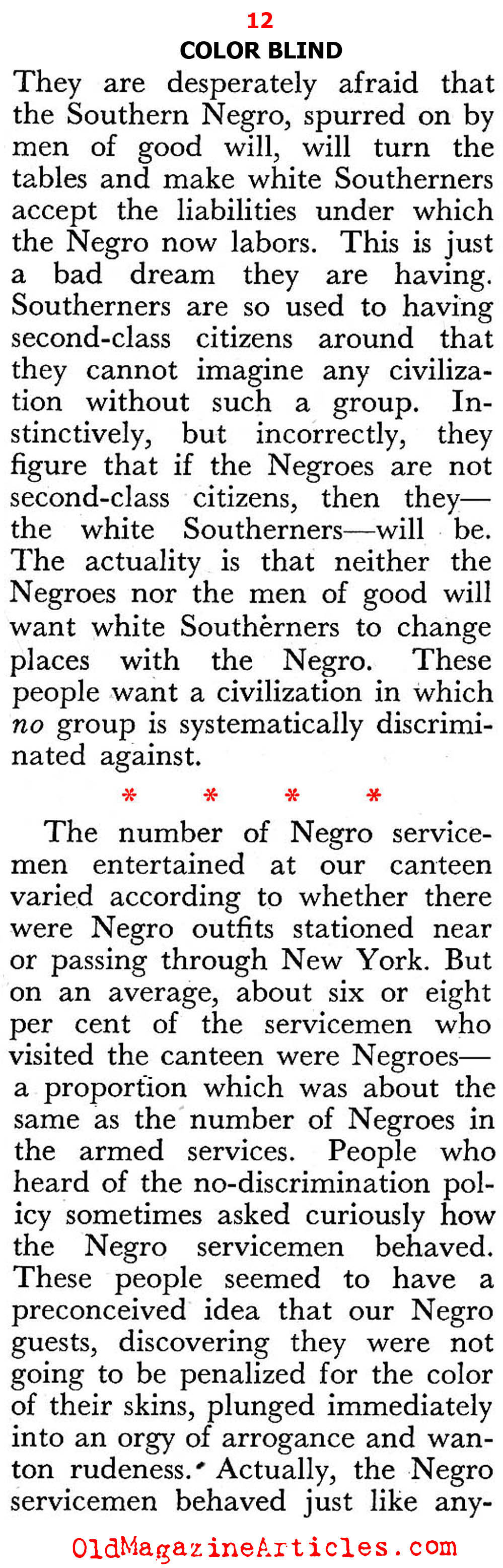 A White Woman Looks at the Negro and the Scourge of Racism  (Pageant Magazine, 1947)