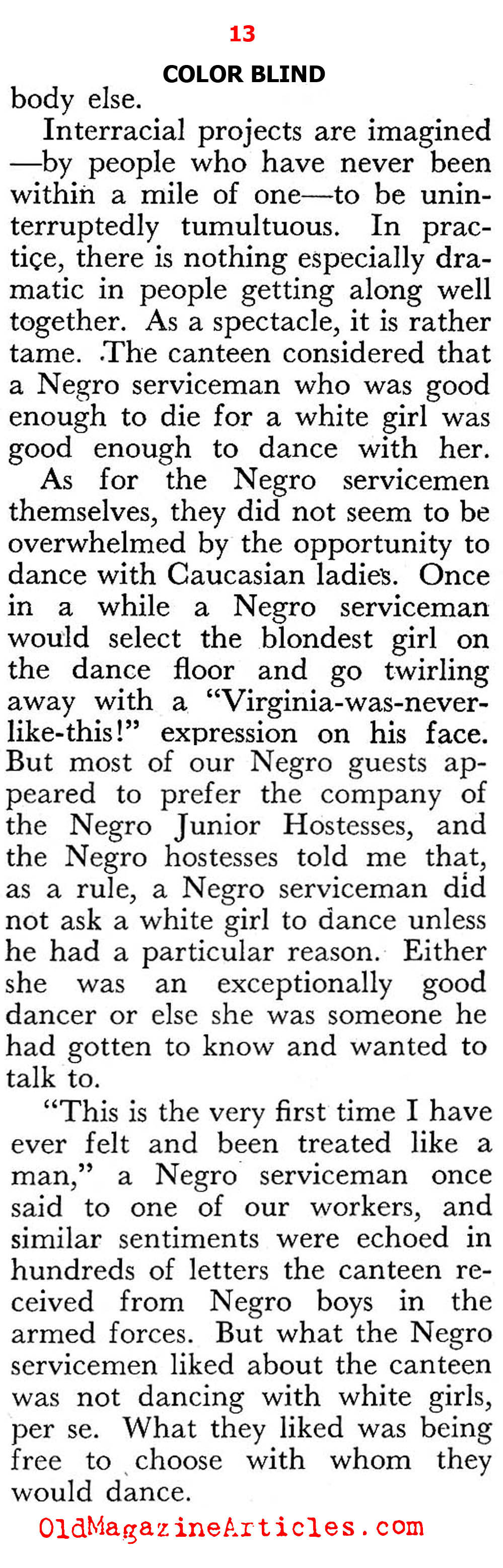 A White Woman Looks at the Negro and the Scourge of Racism  (Pageant Magazine, 1947)