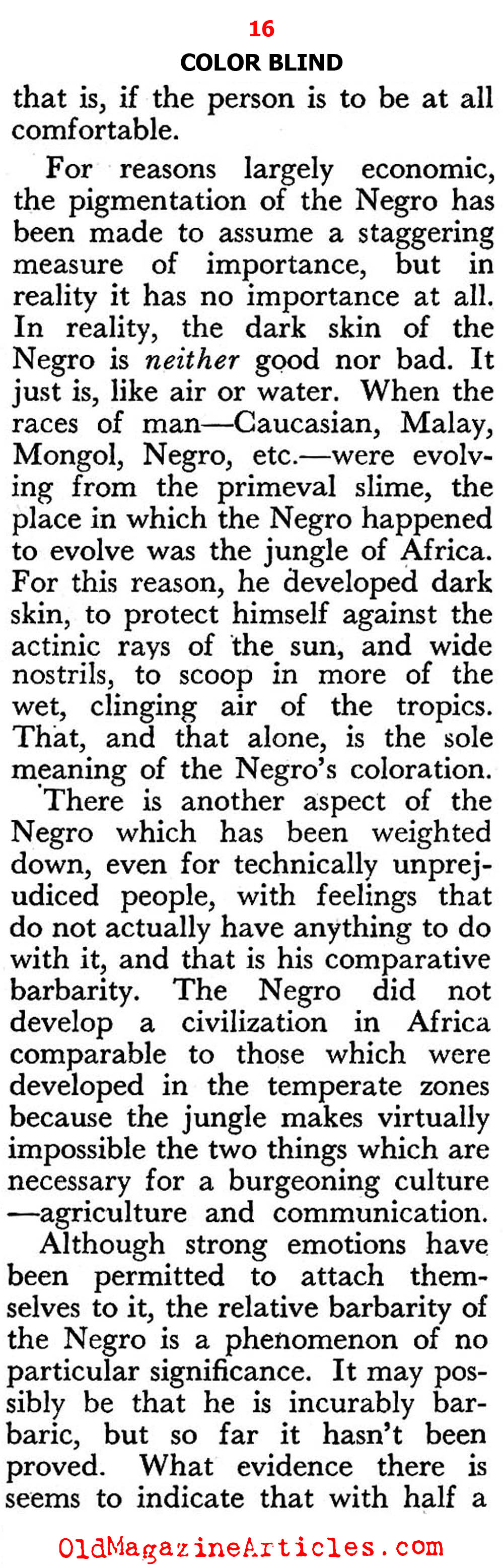 A White Woman Looks at the Negro and the Scourge of Racism  (Pageant Magazine, 1947)