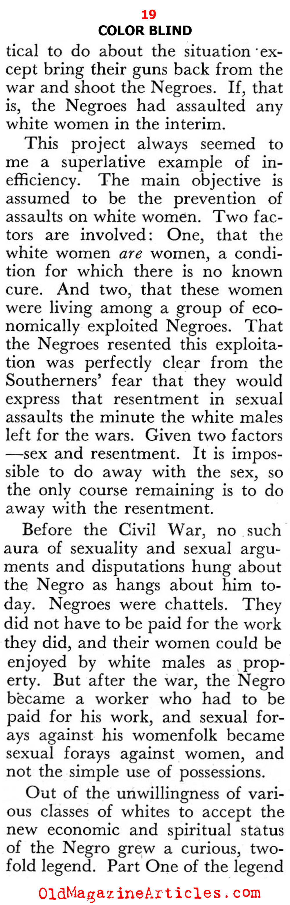 A White Woman Looks at the Negro and the Scourge of Racism  (Pageant Magazine, 1947)