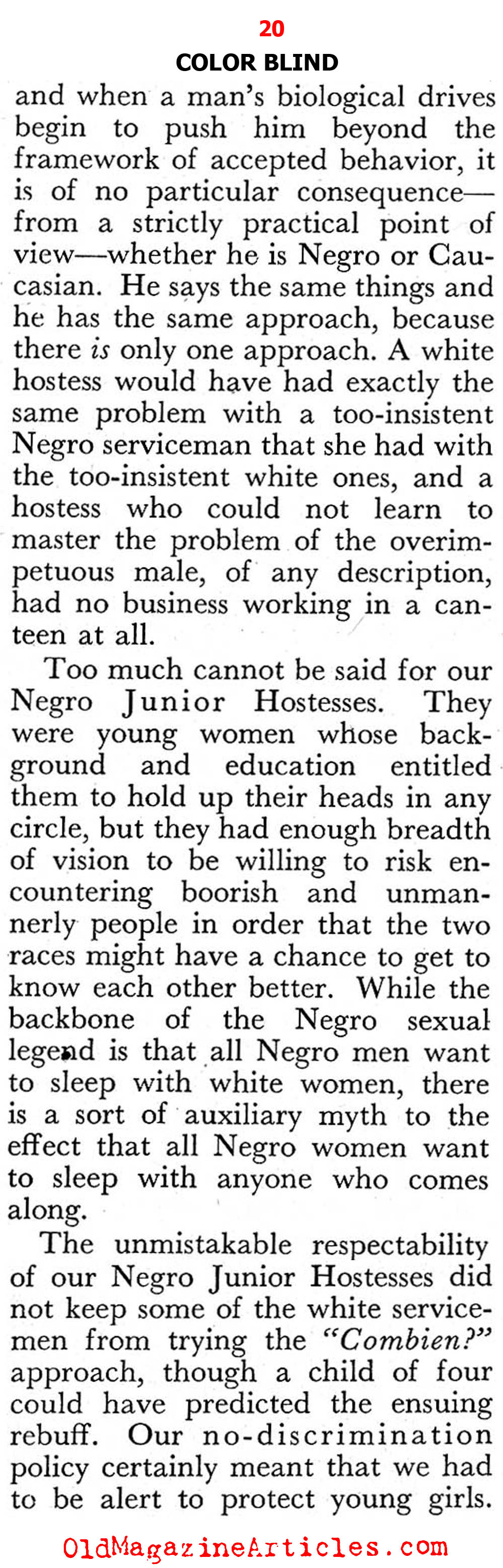 A White Woman Looks at the Negro and the Scourge of Racism  (Pageant Magazine, 1947)