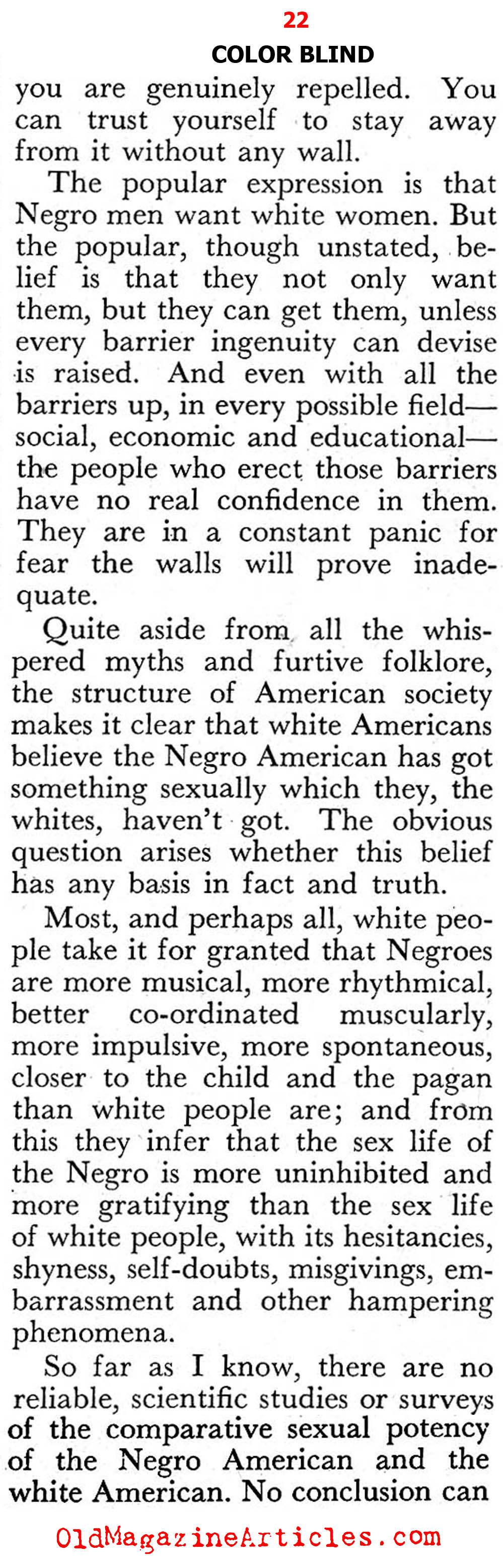 A White Woman Looks at the Negro and the Scourge of Racism  (Pageant Magazine, 1947)