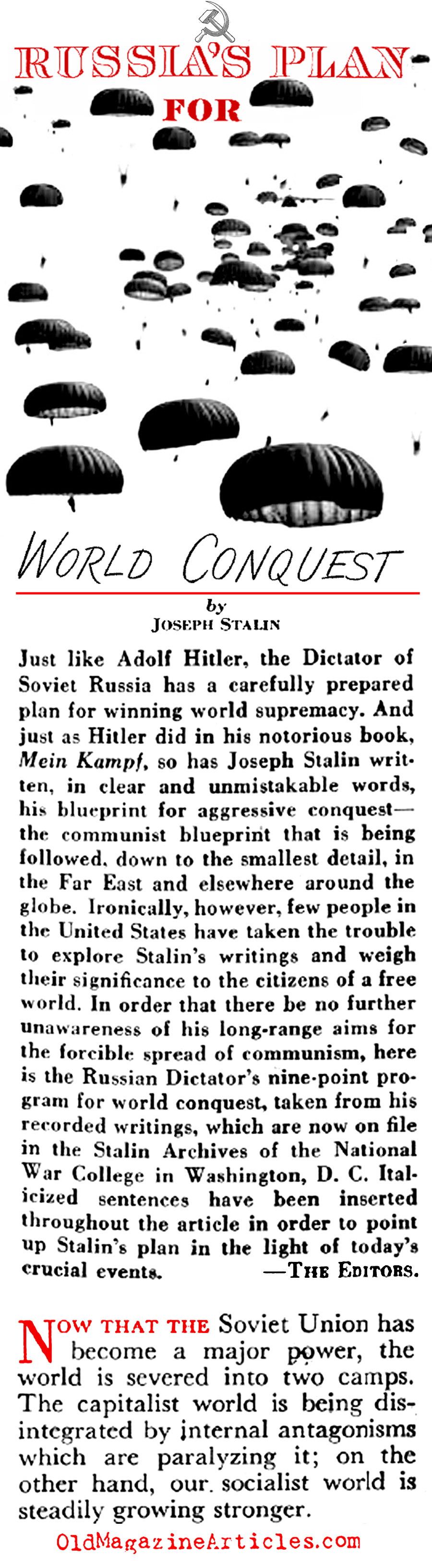 Stalin's Nine Point Plan (Coronet Magazine, 1951)