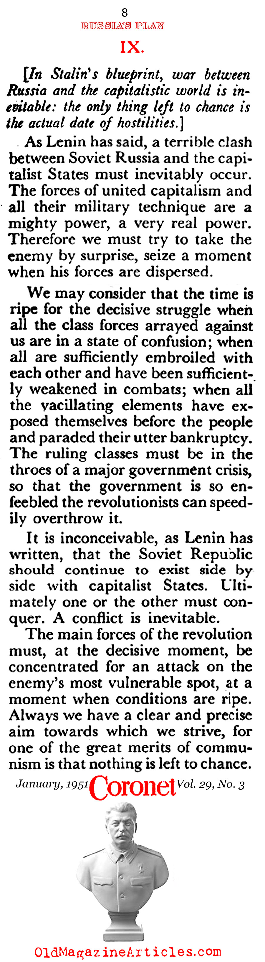 Stalin's Nine Point Plan (Coronet Magazine, 1951)
