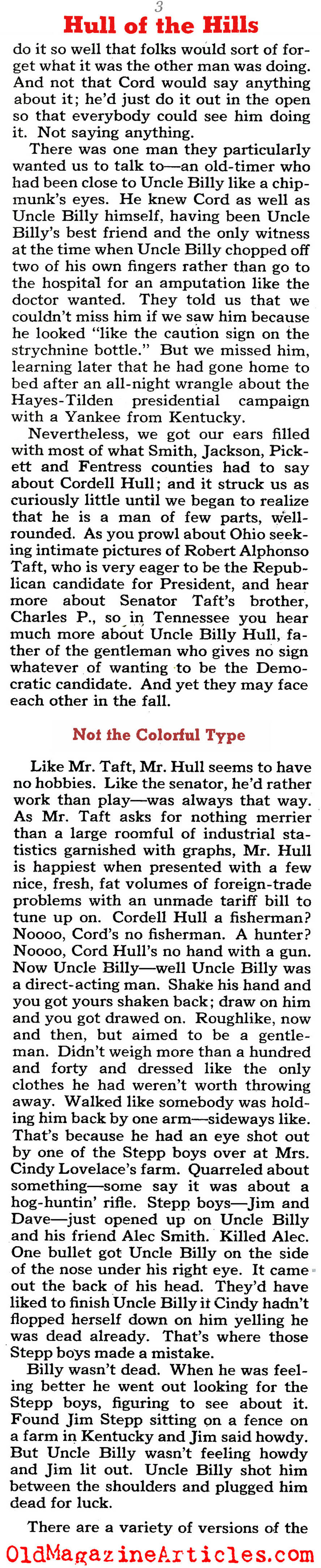 Cordell Hull: FDR's Man in Foggy Bottom (Collier's Magazine, 1940)