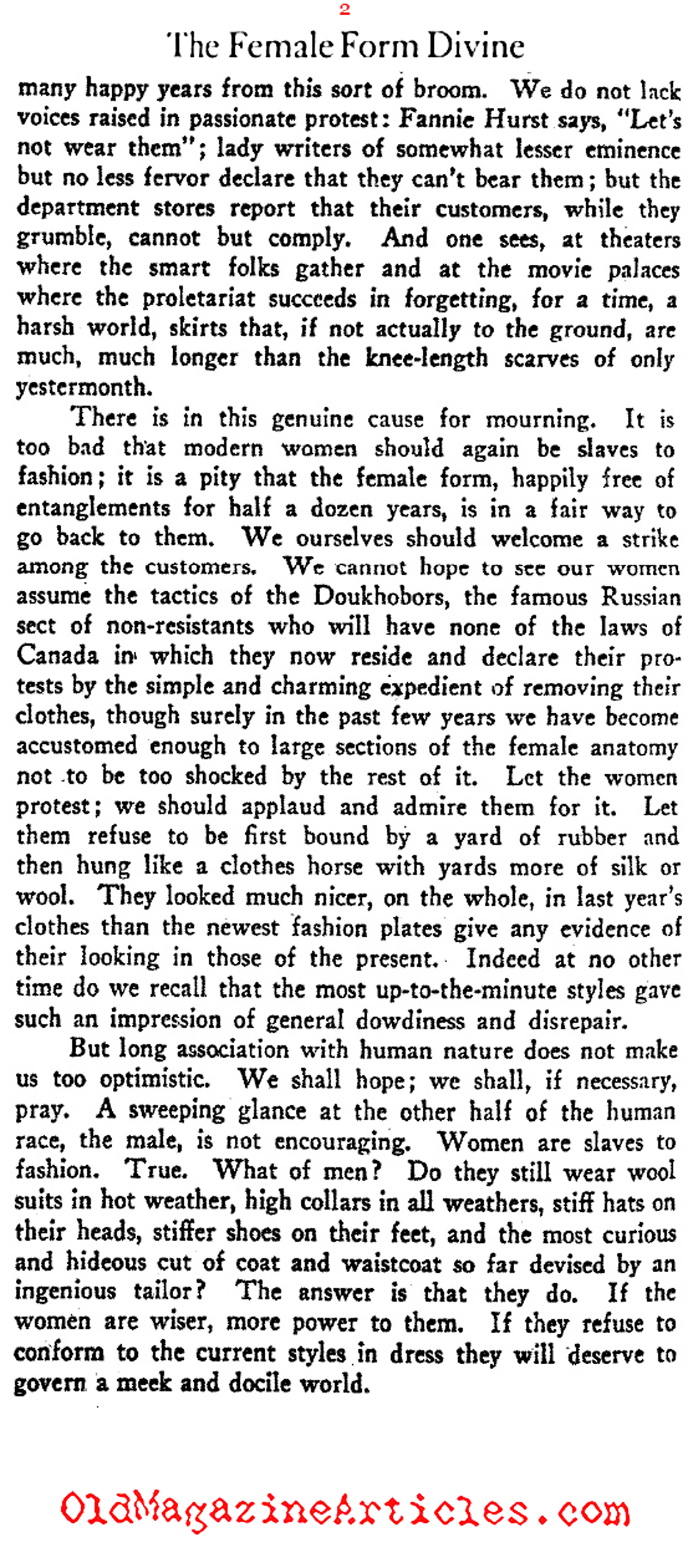 The Rebirth of the Corset? (The Nation, 1929)