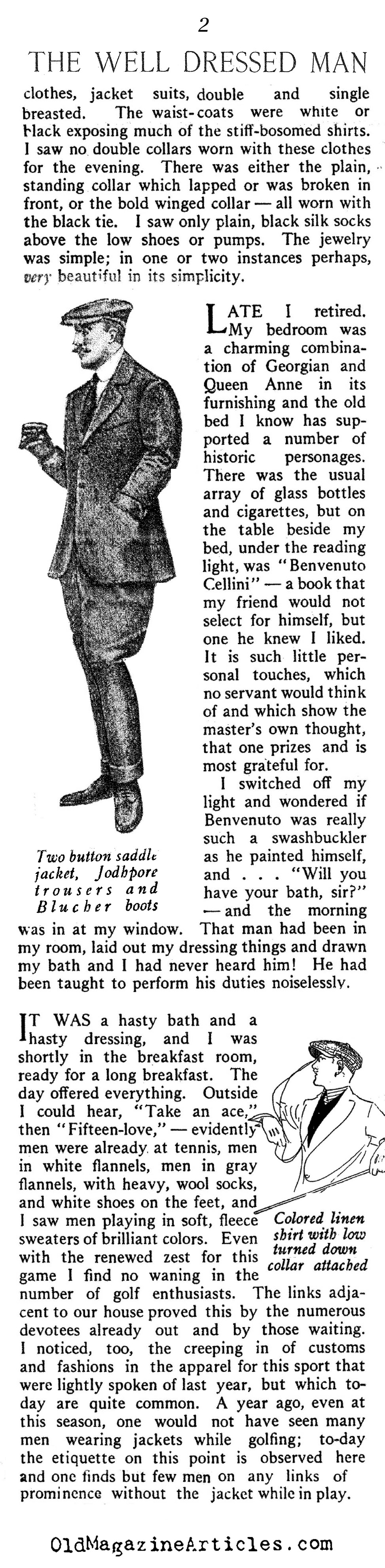 Shooting Tweeds, Riding Breeches  and Evening Clothes<BR> (Dress & Vanity Fair, 1913)