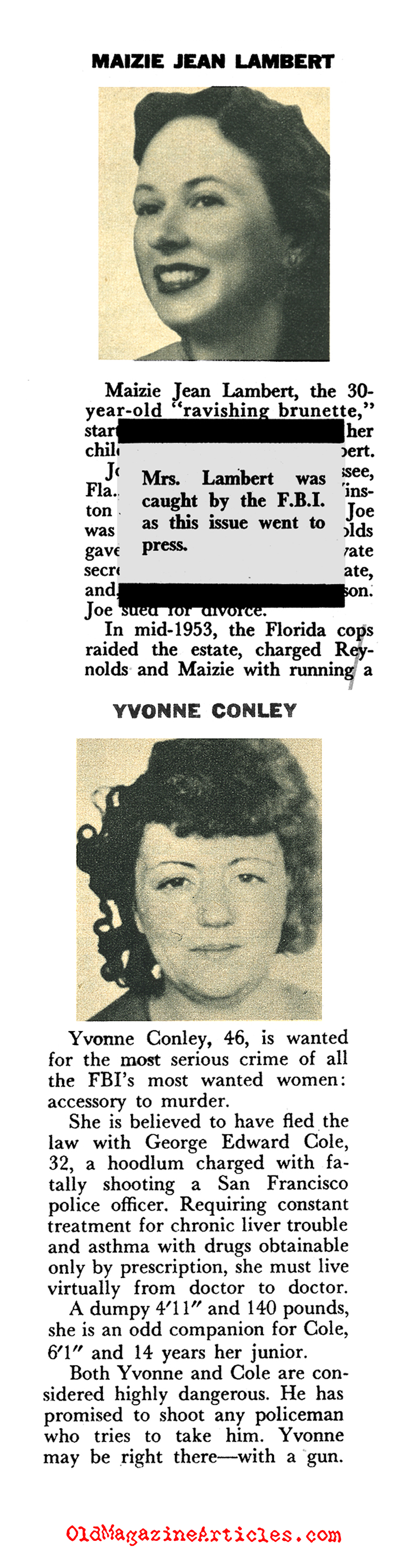 Women Criminals (Pageant Magazine, 1959)