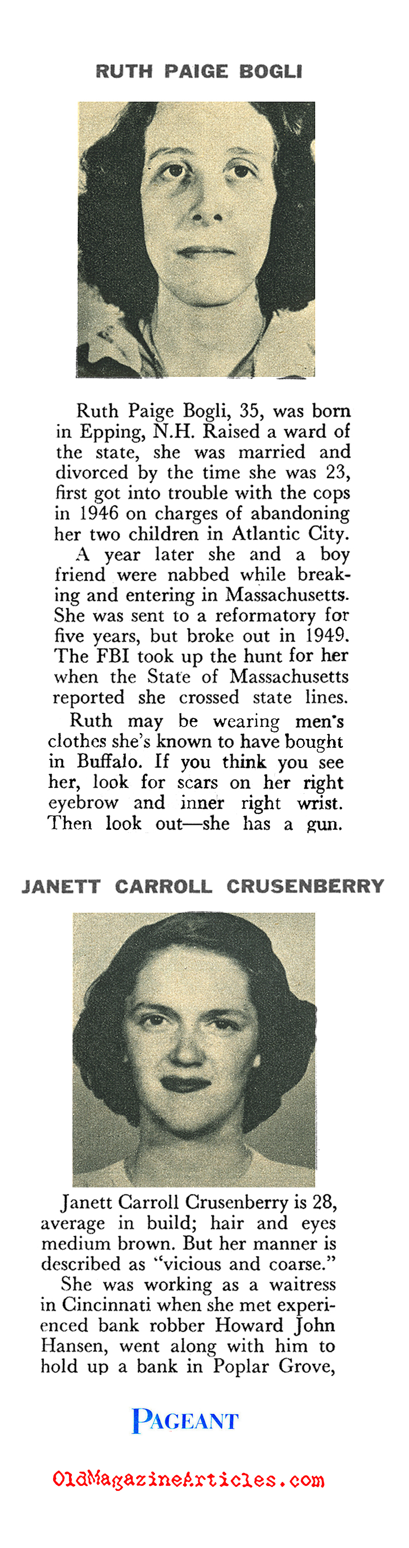 Women Criminals (Pageant Magazine, 1959)