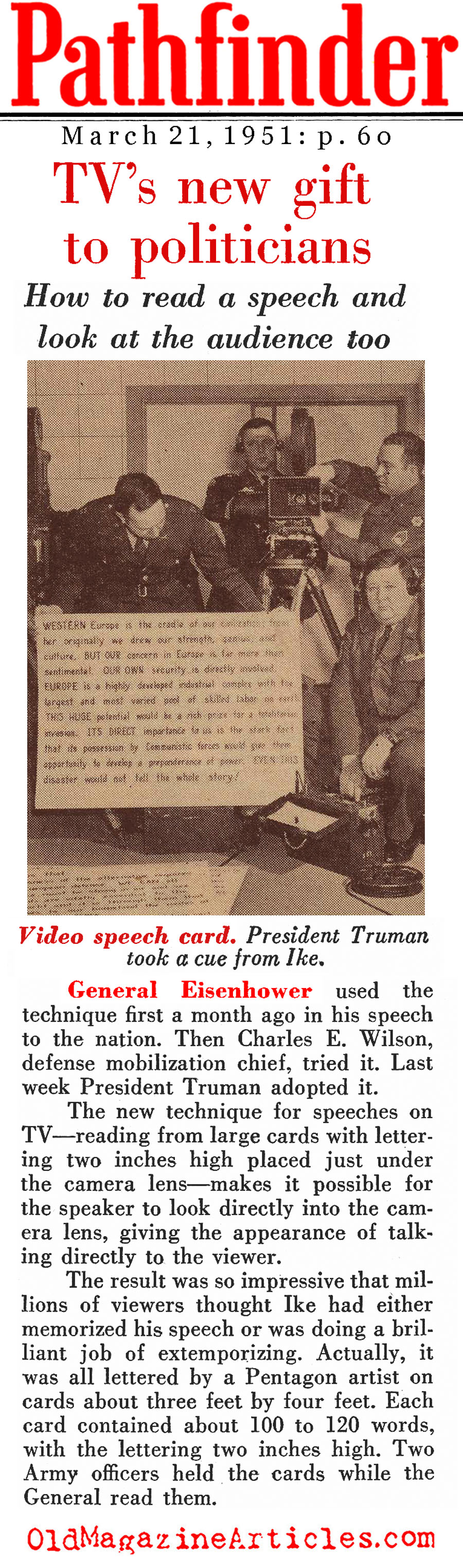 Television: God's Gift To Politicians (Pathfinder Magazine, 1951)