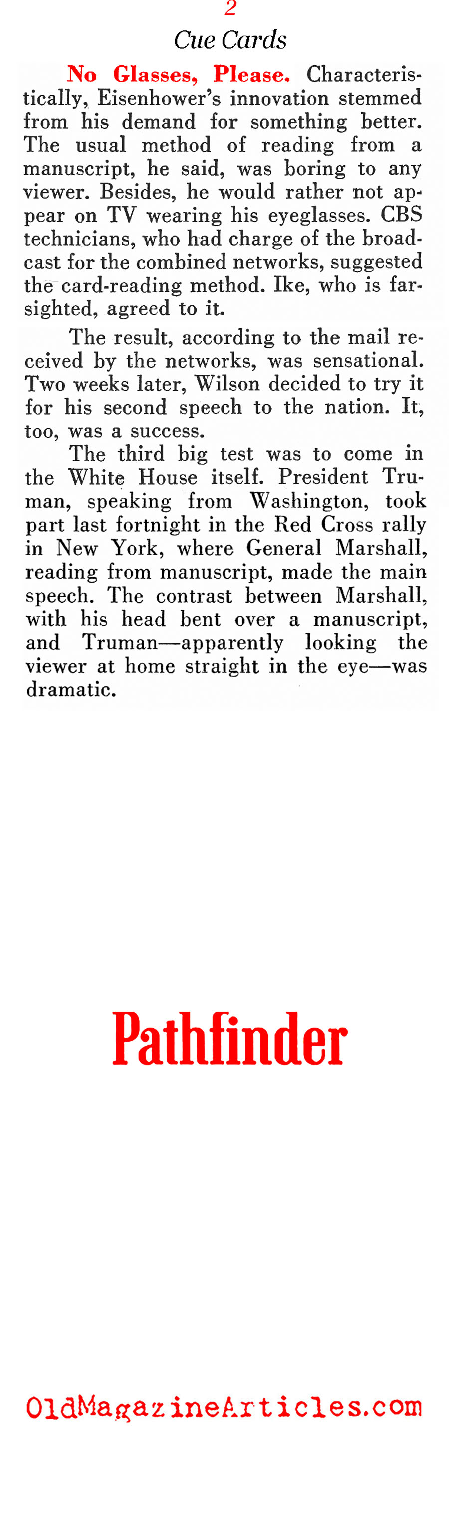 Television: God's Gift To Politicians (Pathfinder Magazine, 1951)