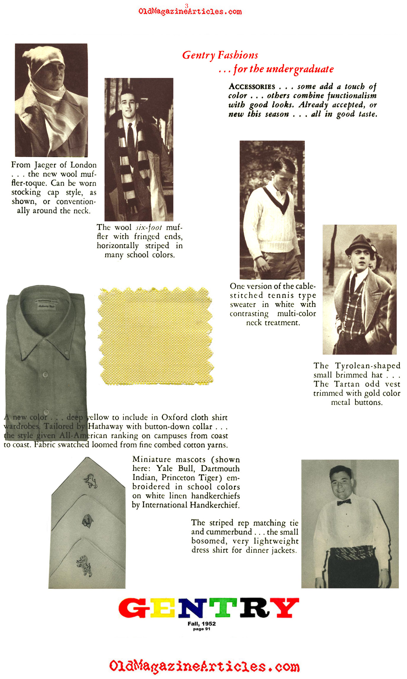 1952 College Fashions (Gentry Magazine, 1952)
