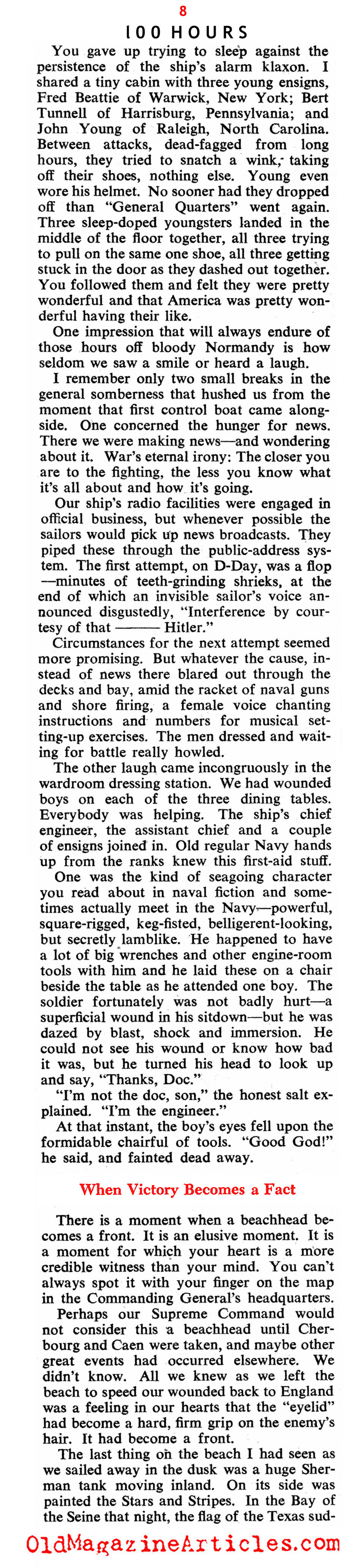 The First 100 Hours (Collier's Magazine, 1944)