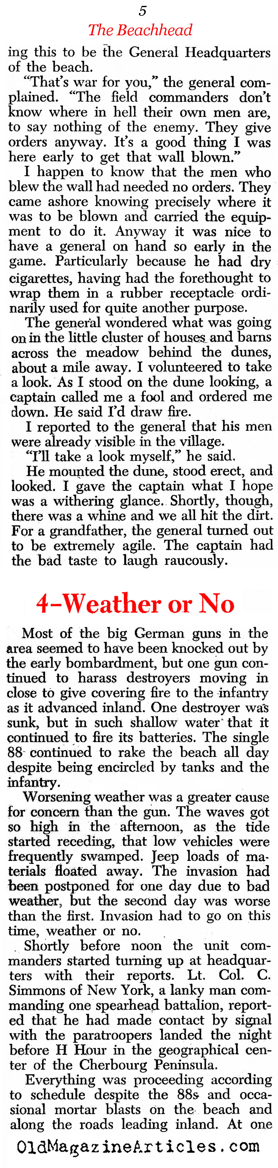 The First Wave (Newsweek Magazine, 1944)