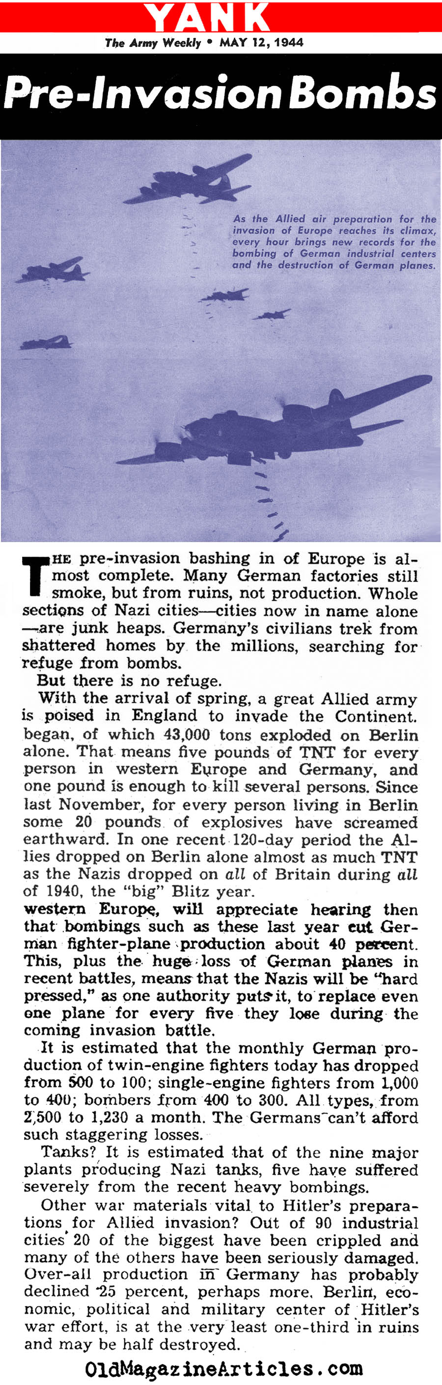 Pre-Invasion Bombs (Yank Magazine, 1944)