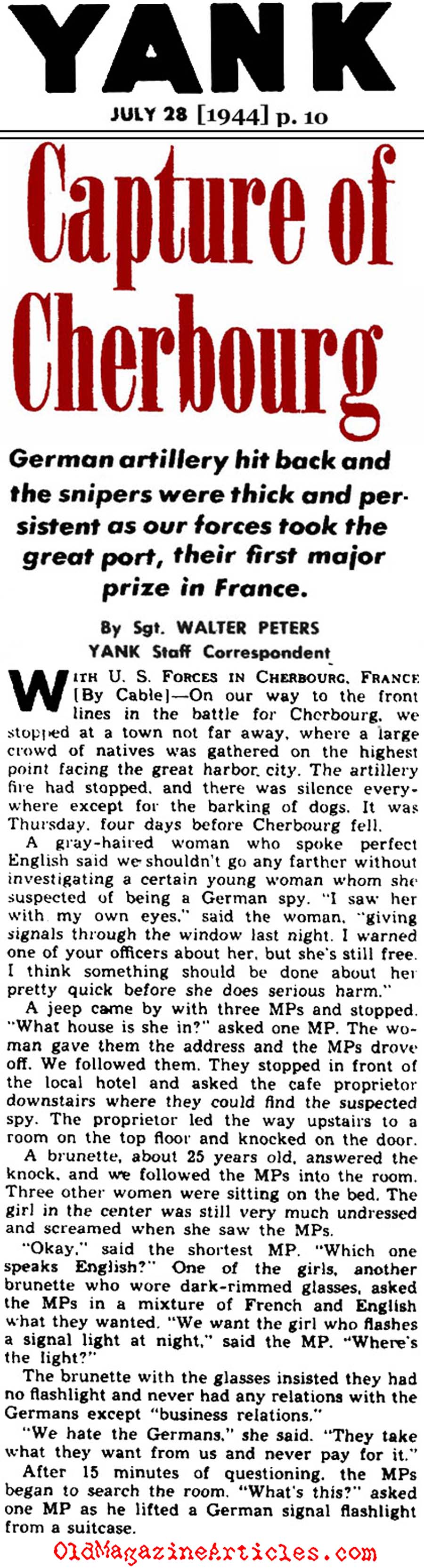The Liberation of Cherbourg (Yank Magazine, 1944)
