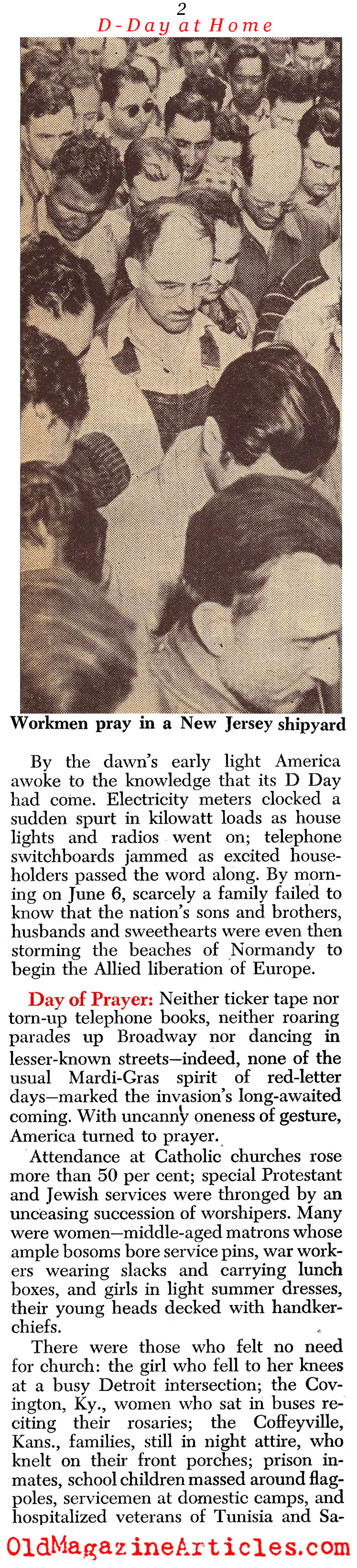 D-Day On The Home Front (Newsweek Magazine, 1944)
