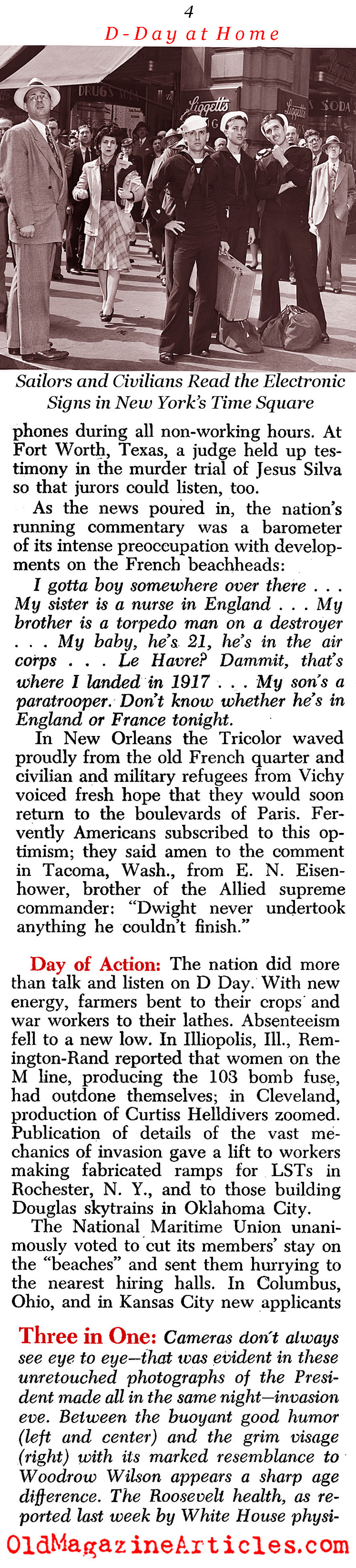 D-Day On The Home Front (Newsweek Magazine, 1944)