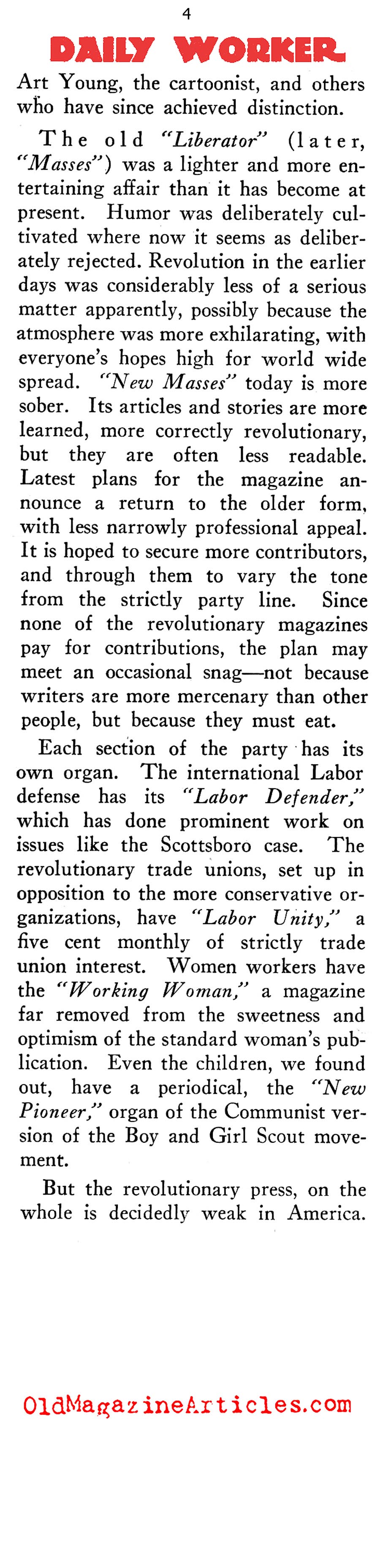 <I>The Daily Worker</I> (New Outlook, 1933)