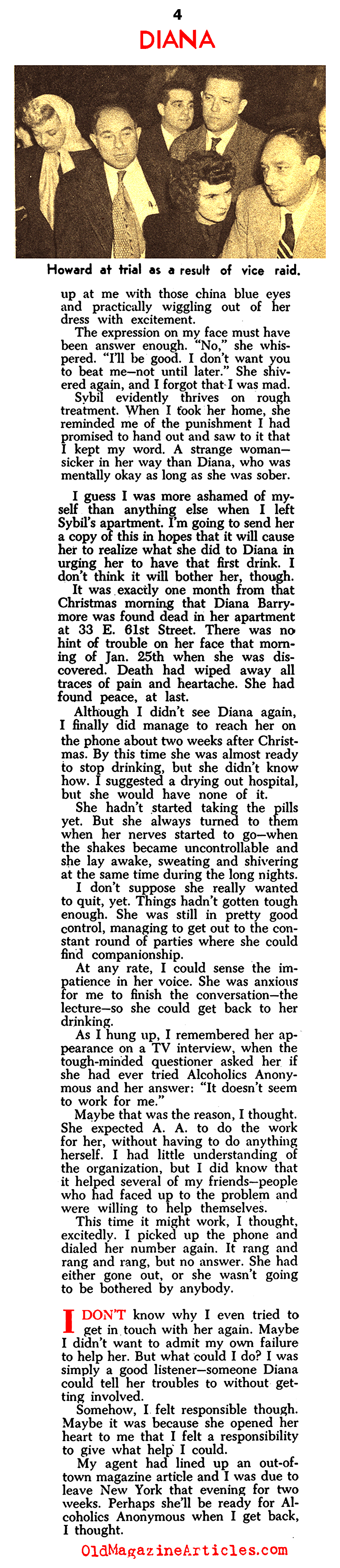 The Death of Diana Barrymore<BR> (On the QT, 1960)