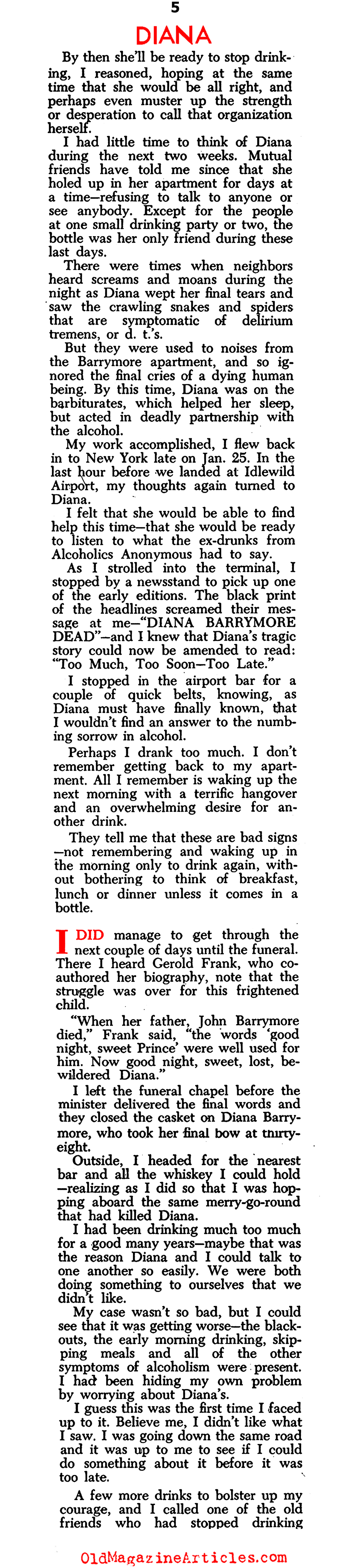 The Death of Diana Barrymore<BR> (On the QT, 1960)