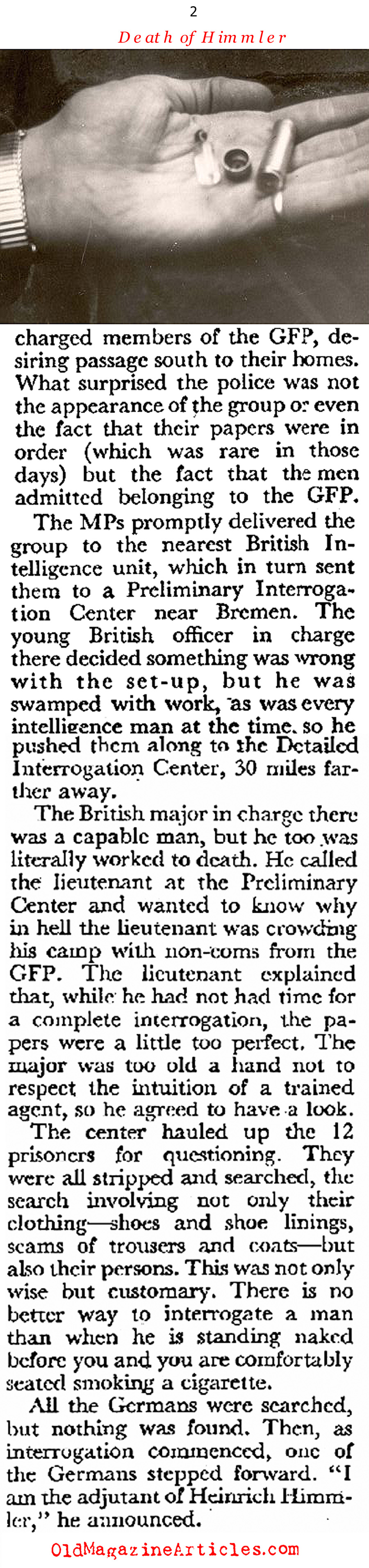 ''The Strange Death of Heinrich Himmler'' (Coronet Magazine, 1947)