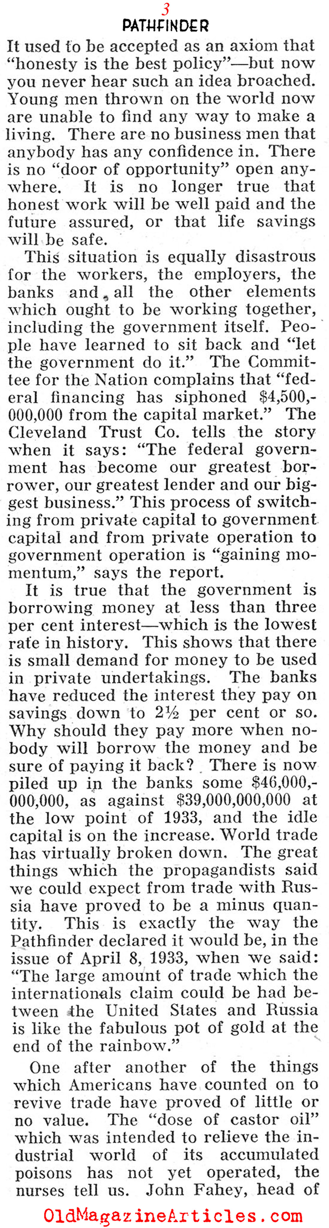 Dormant Capital (Pathfinder Magazine, 1934)