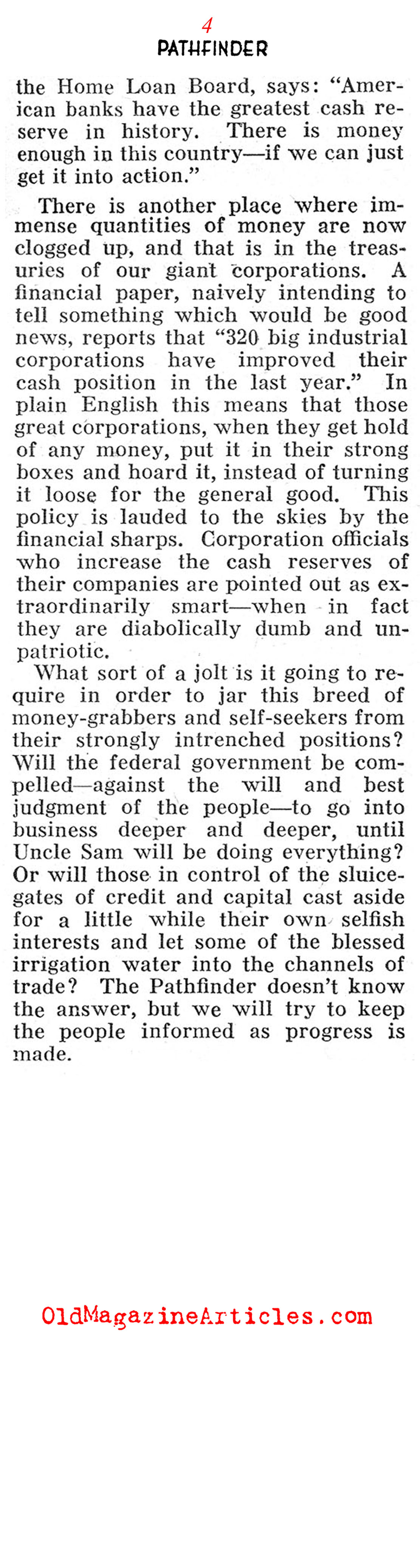 Dormant Capital (Pathfinder Magazine, 1934)