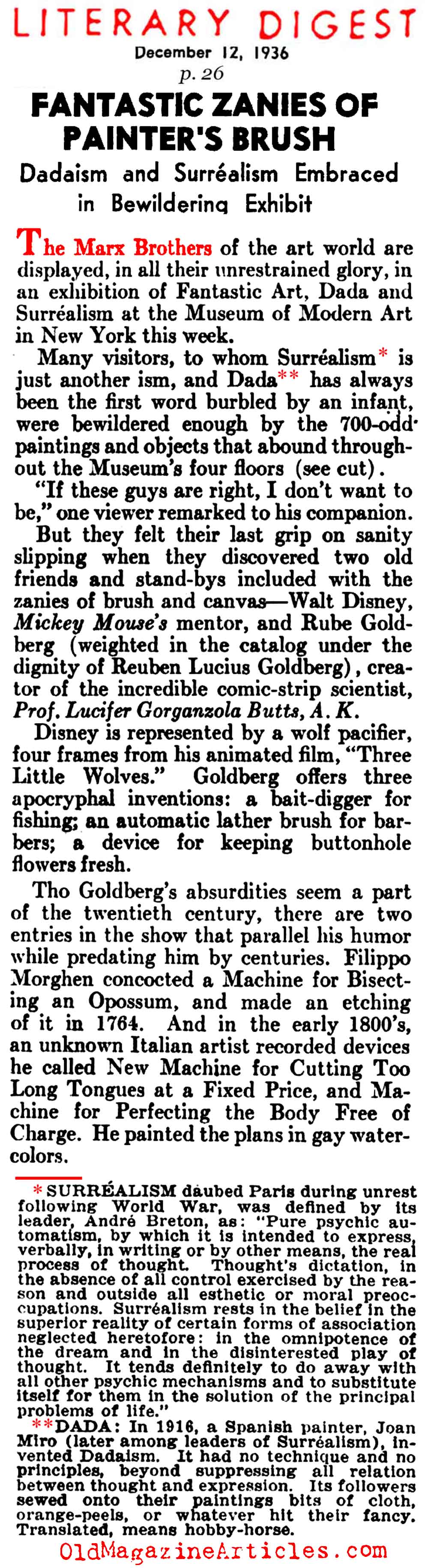 Dada at MOMA (Literary Digest, 1936)