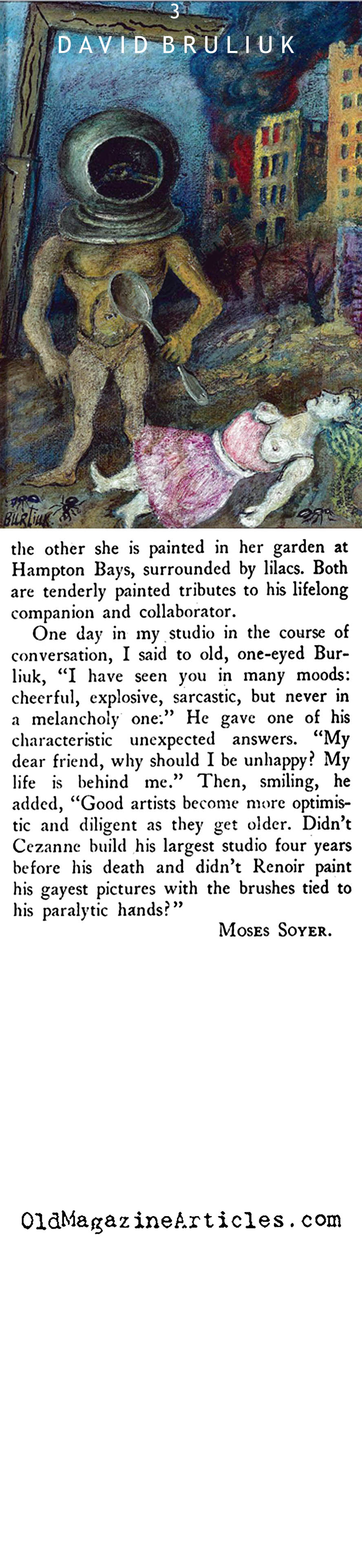 Moses Soyer on David Bruliuk (New Masses Magazine, 1944)