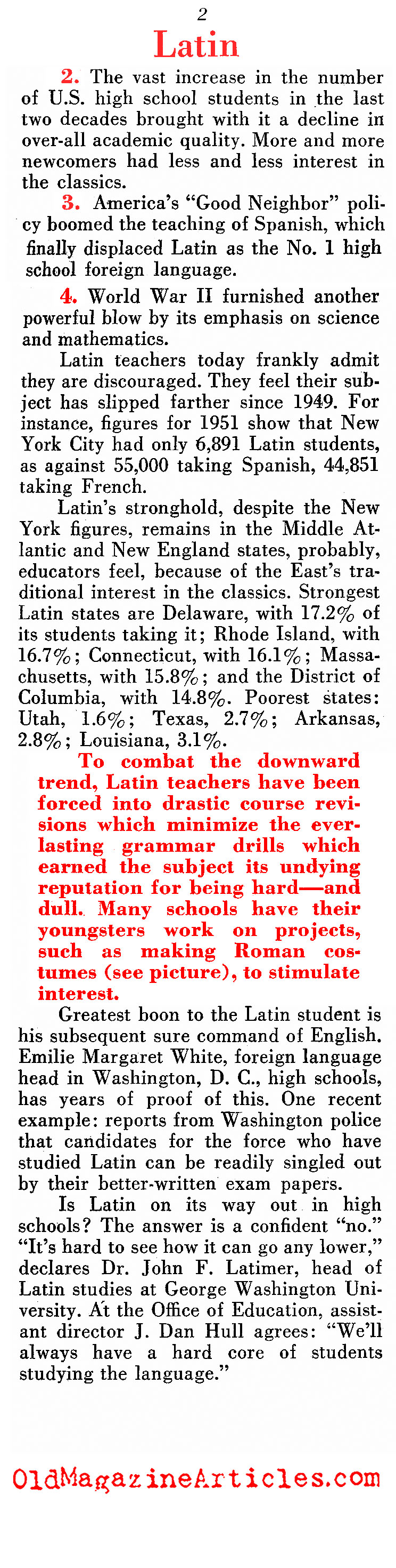 Whither Latin? (Pathfinder Magazine, 1952)