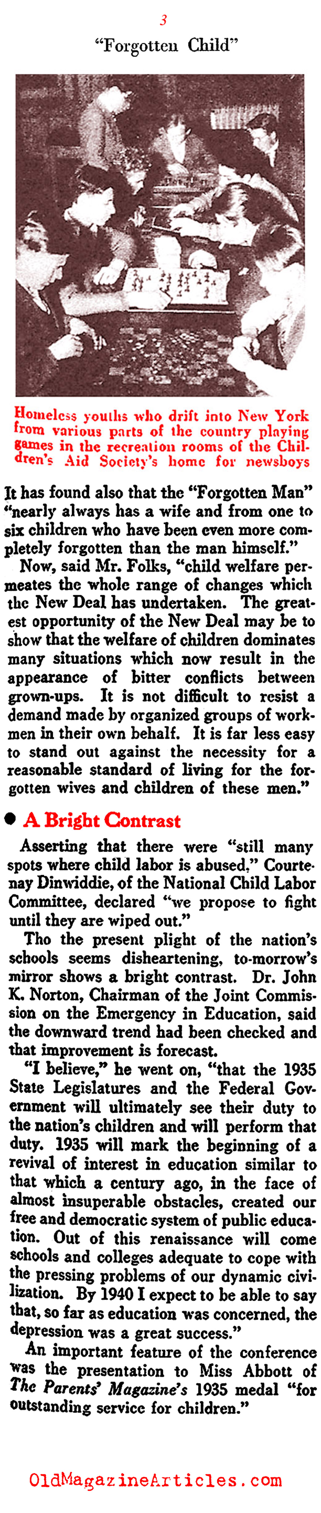 The Forgotten Child (Literary Digest, 1935)