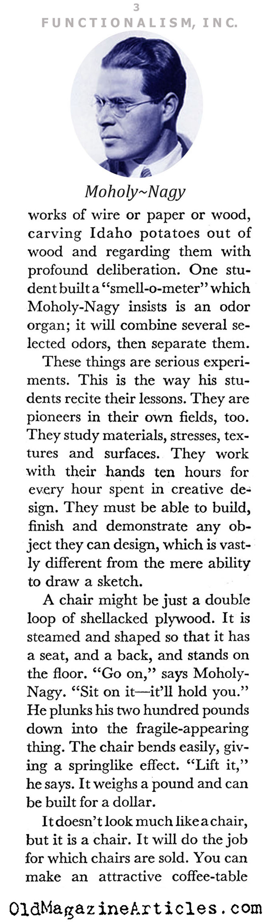 Moholy-Nagy and the New Bauhaus (Coronet Magazine, 1941)
