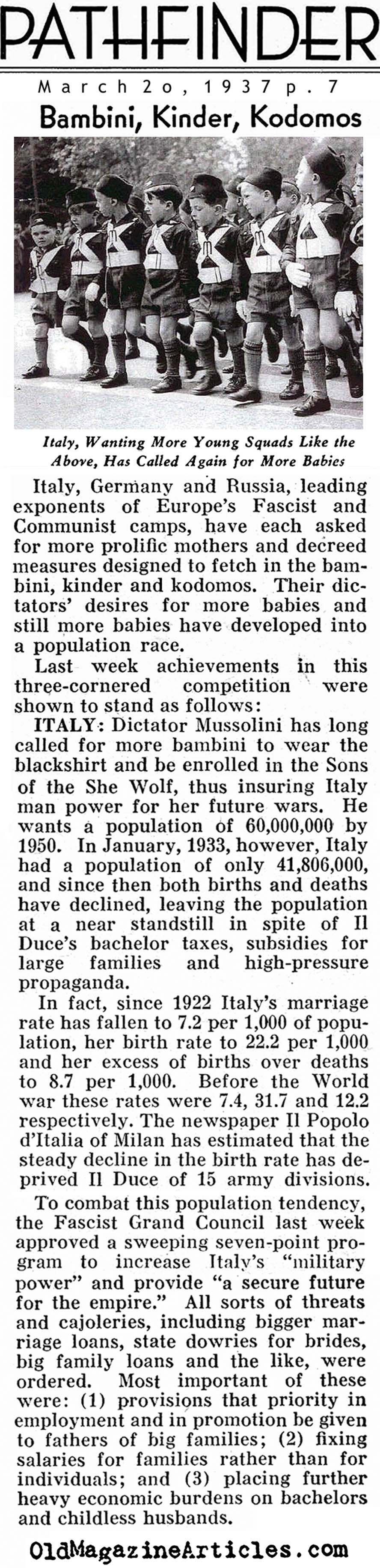 More Babies, Please (Pathfinder Magazine, 1937)