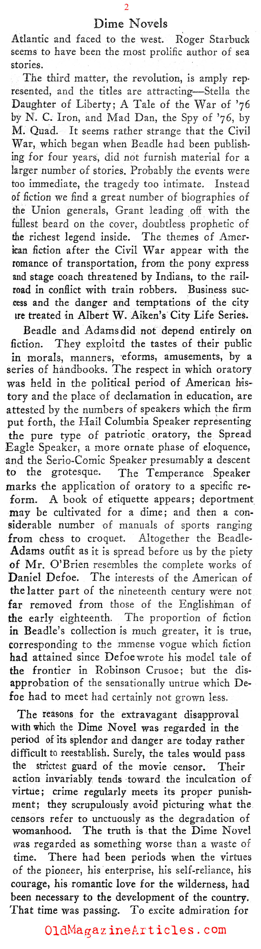 NY Public Library Exhibits Dime Novels (The New Republic, 1922)