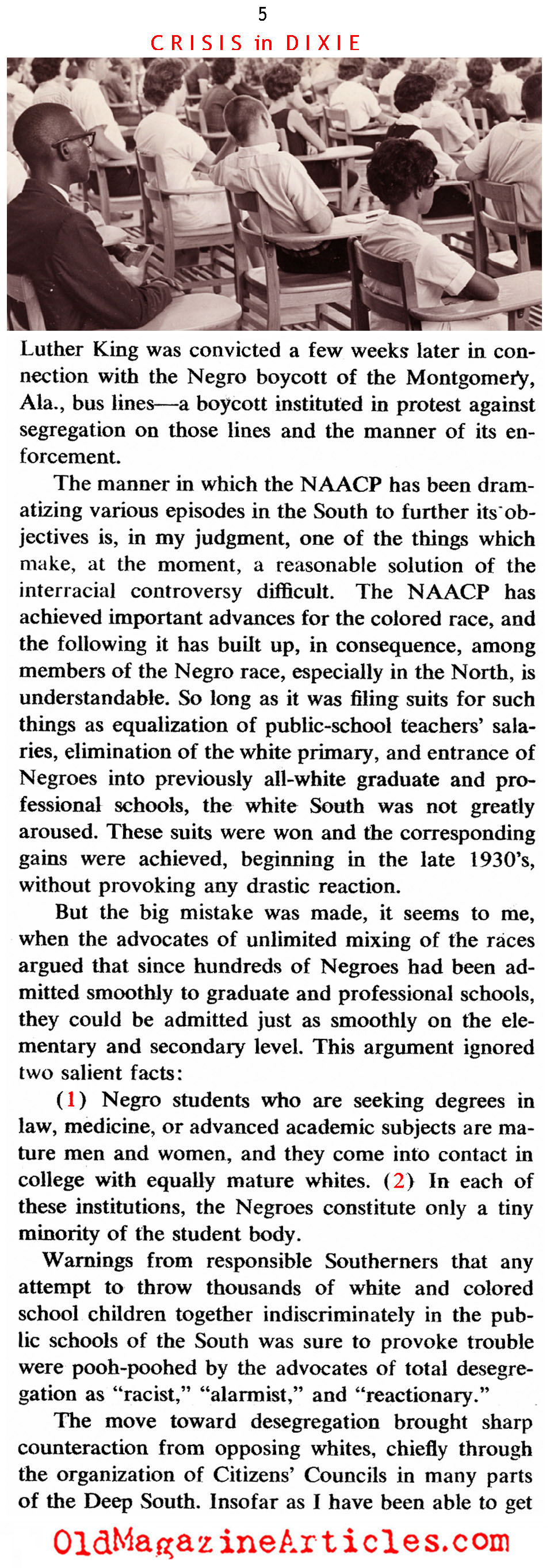 ''School Crises in Dixie'' (American Magazine, 1956)