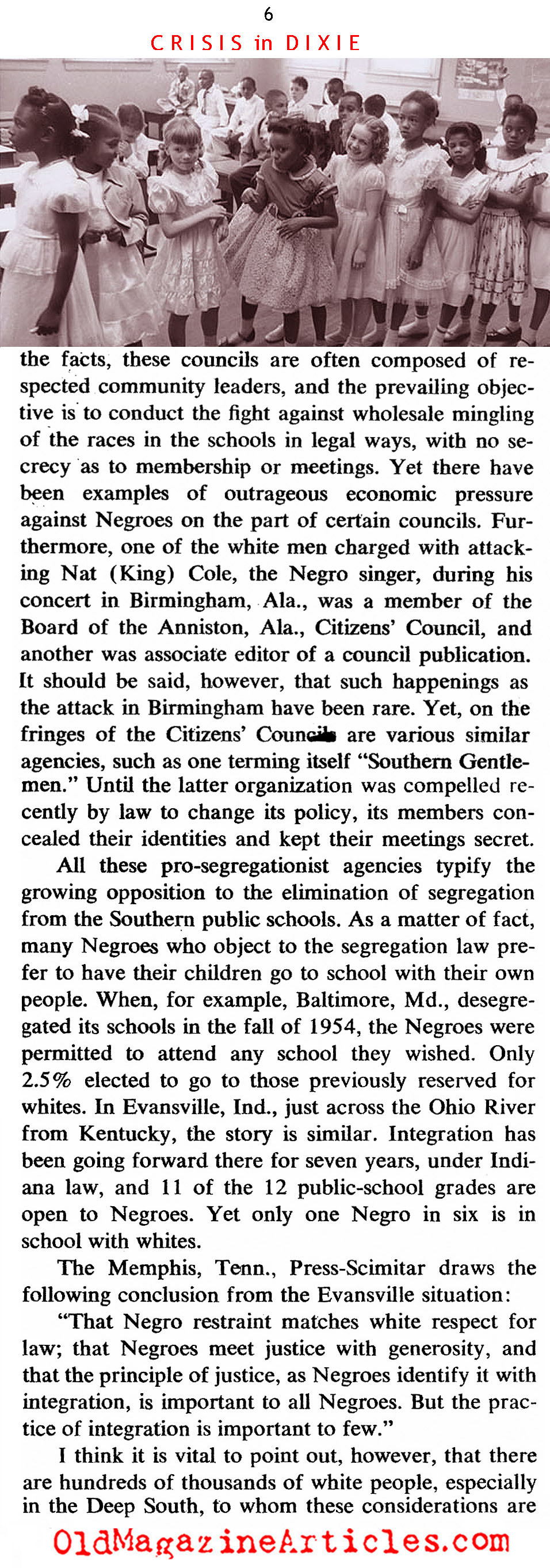 ''School Crises in Dixie'' (American Magazine, 1956)