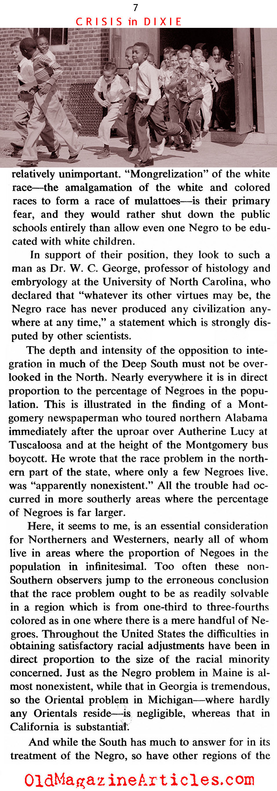 ''School Crises in Dixie'' (American Magazine, 1956)