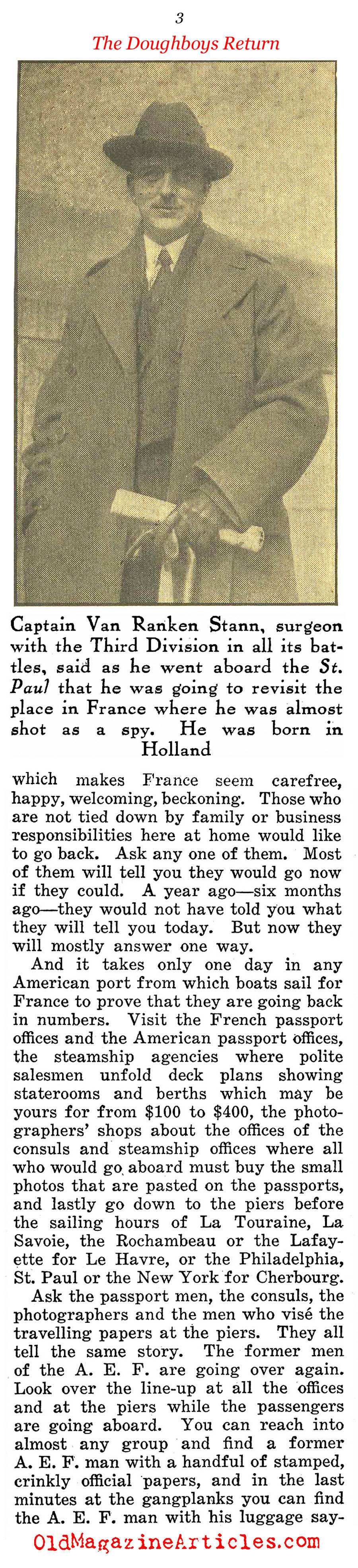 When The Doughboys Returned To France (Home Sector, 1920)