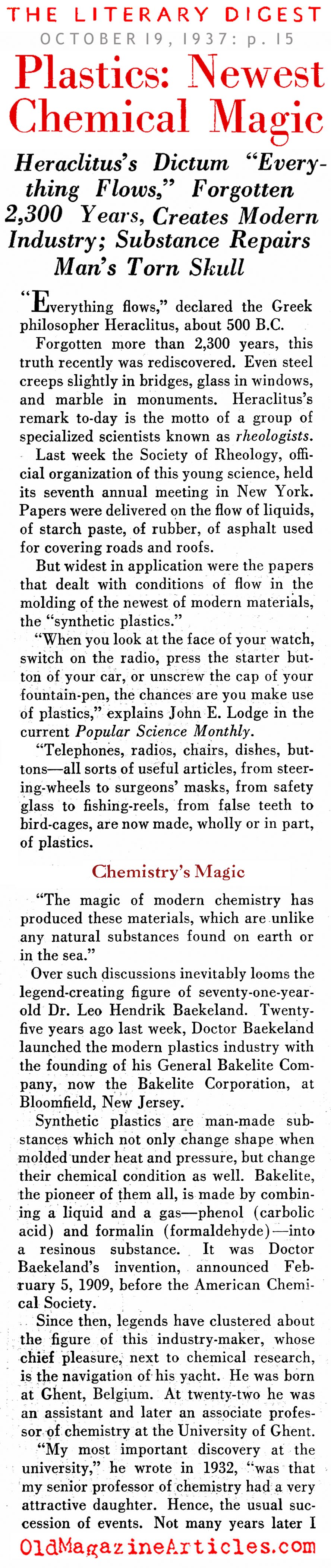 Enter Plastic (Literary Digest, 1937)