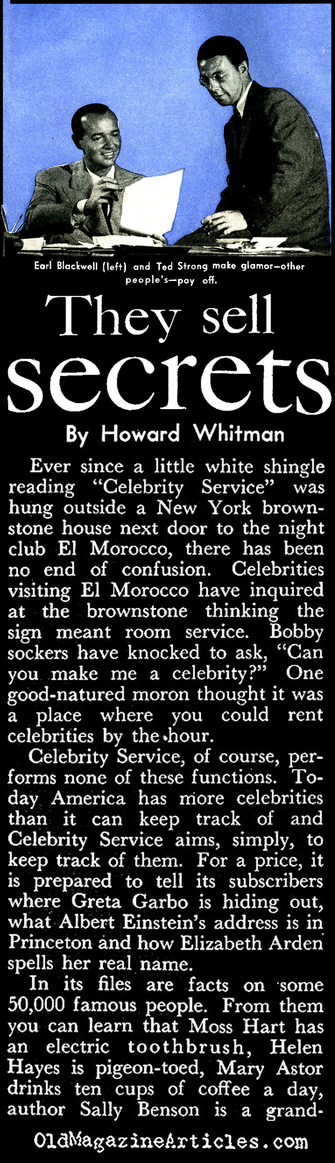 ''Celebrity Services'' (Pageant Magazine, 1945)