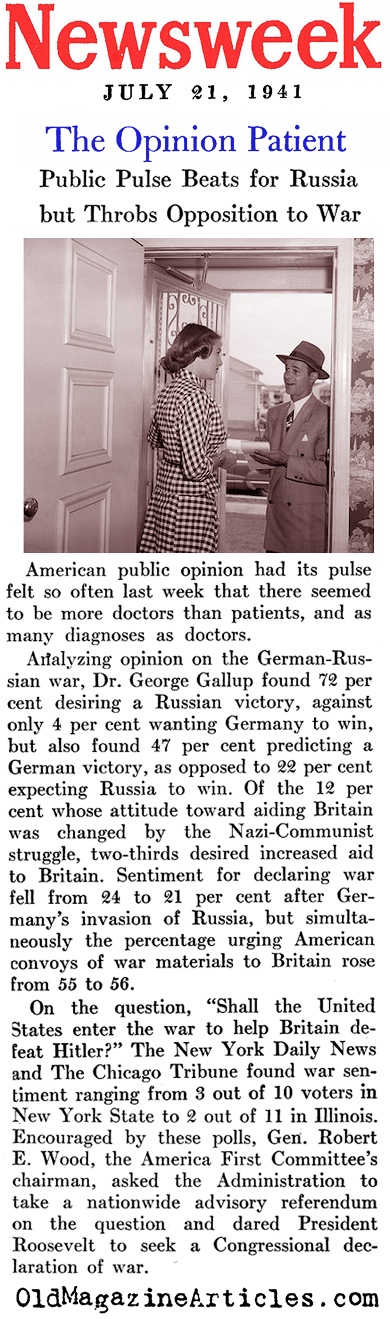 The War and Public Opinion (Newsweek Magazine, 1941)