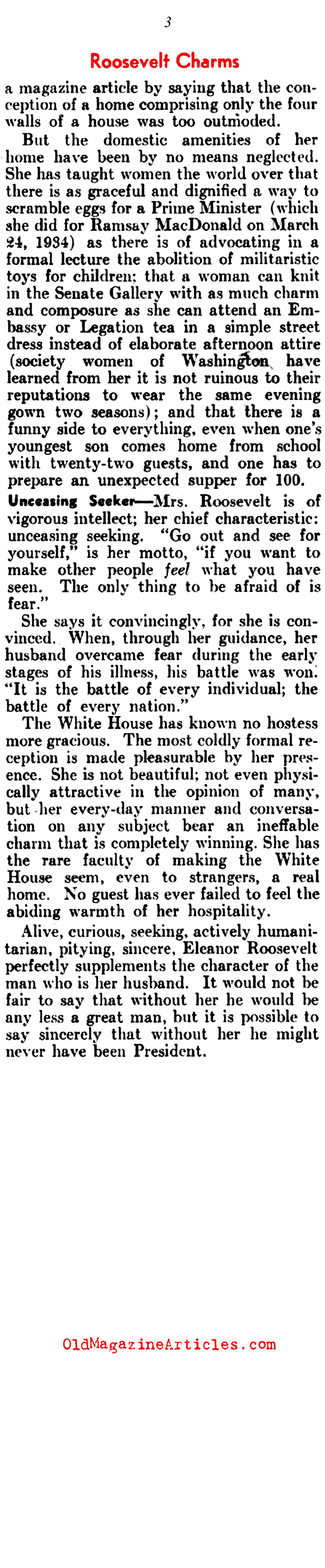 Eleanor Roosevelt and Her Many Firsts (The Literary Digest, 1937)