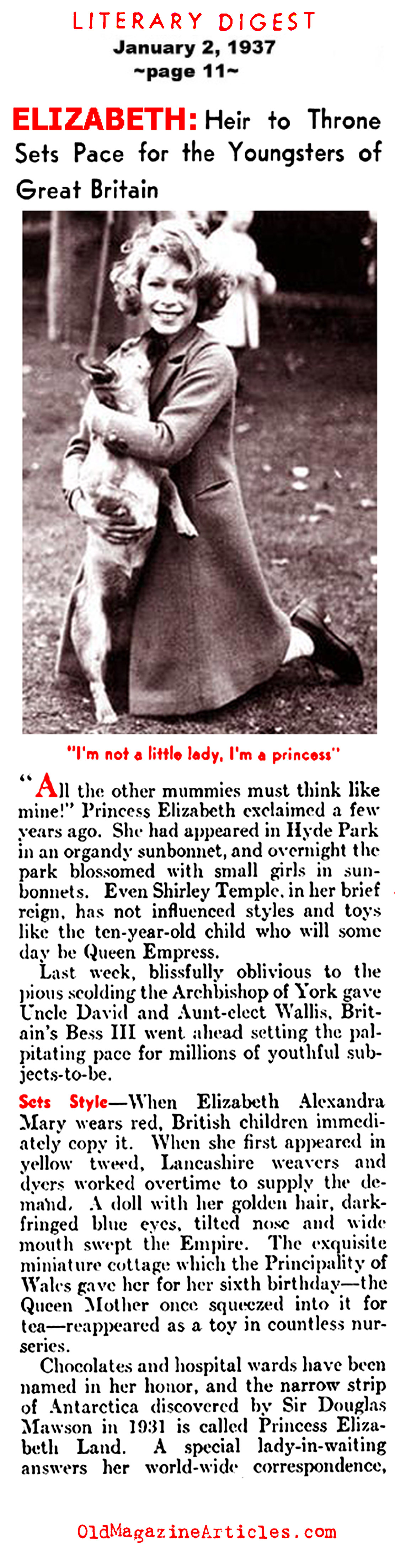 Anticipating Elizabeth II (Literary Digest, 1937)