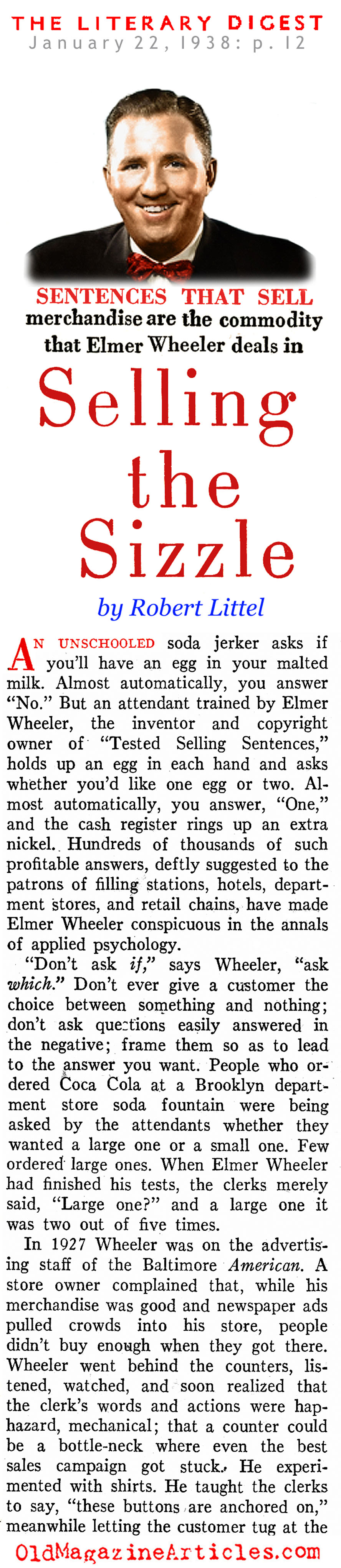 Elmer Wheeler, Word Chemist (Literary Digest, 1938)