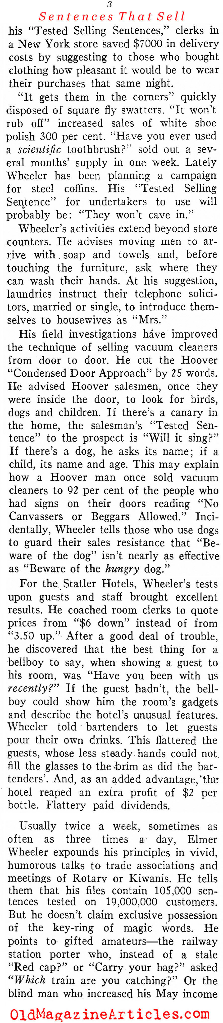 Elmer Wheeler, Word Chemist (Literary Digest, 1938)