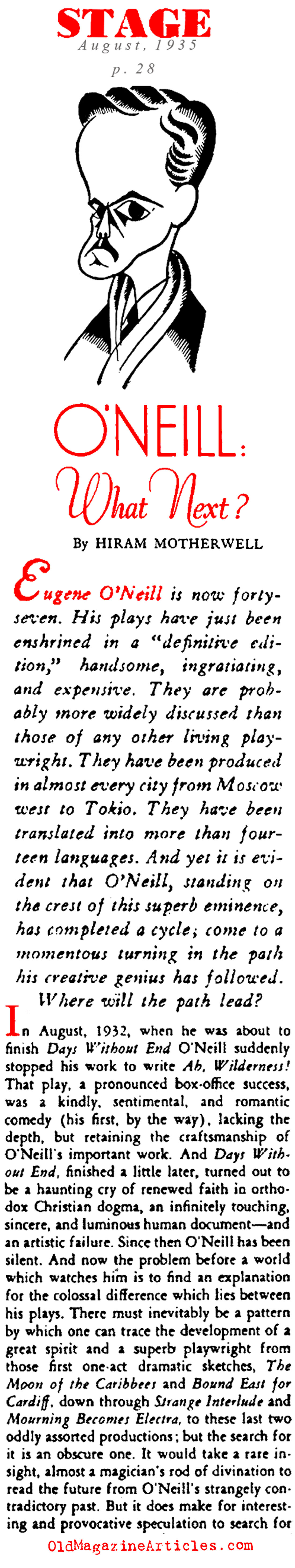 What's Next for Eugene O'Neill? (Stage Magazine, 1935)