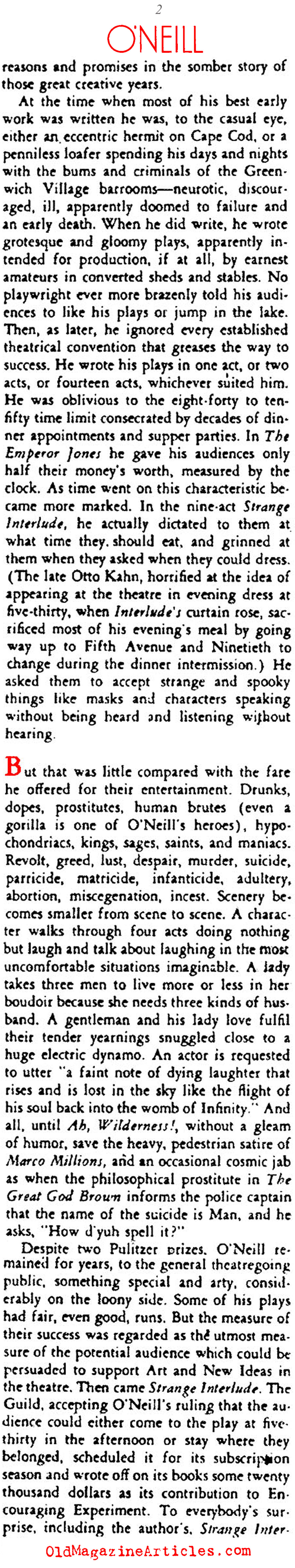 What's Next for Eugene O'Neill? (Stage Magazine, 1935)